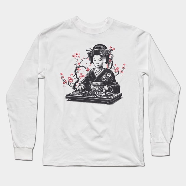 Geisha DJ Long Sleeve T-Shirt by susanne.haewss@googlemail.com